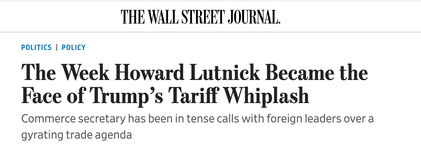 Lutnick WSJ Headline Feature