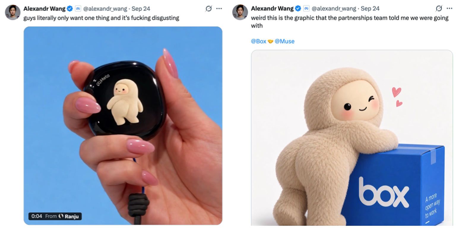Post from Meta's Chief AI Officer featuring the Muse mascot
