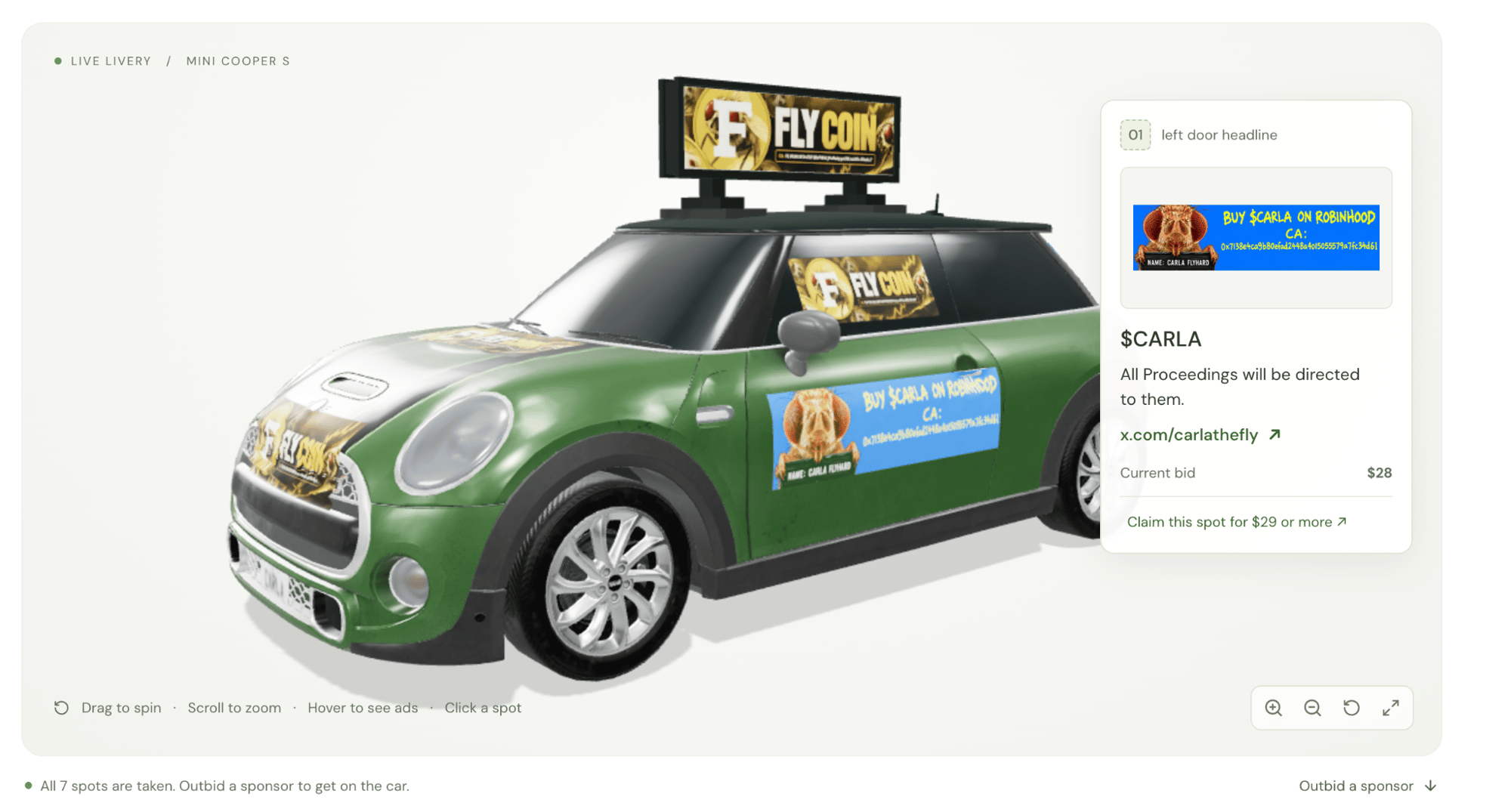 Virtual Mini Cooper driven by a simulated fruit fly brain