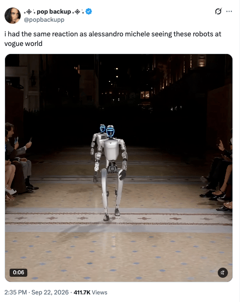Robot on the Vogue World Milano runway