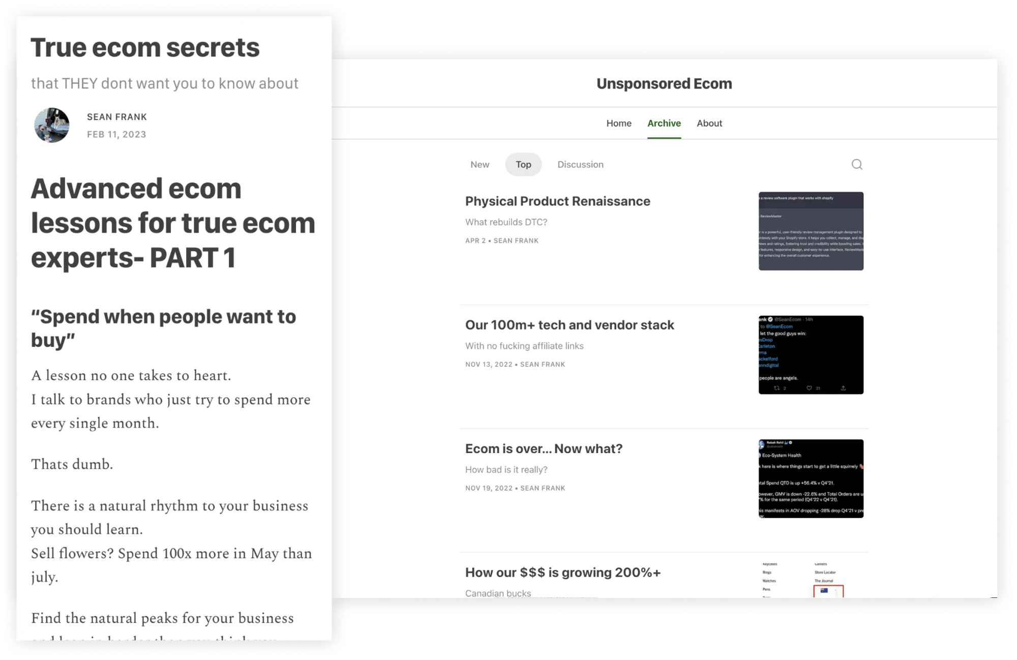 Unsponsored Ecom