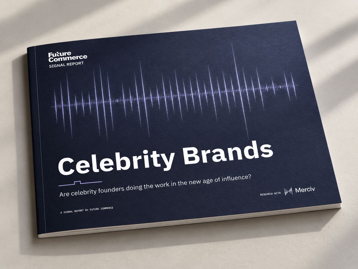 Celebrity Brands report on a desk